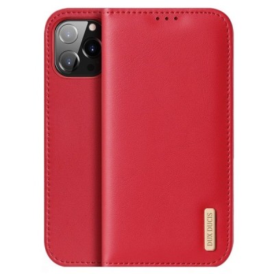 „Dux Ducis“ Hivo serijos Apple iPhone 13 Pro raudonas odinis atverčiamas dėklas | Priedai.lt