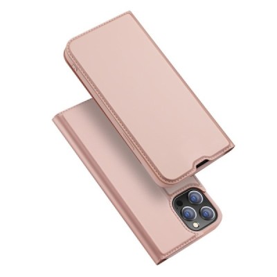„Dux Ducis“ Skin serijos Apple iPhone 13 Pro rožinis odinis atverčiamas dėklas | Priedai.lt