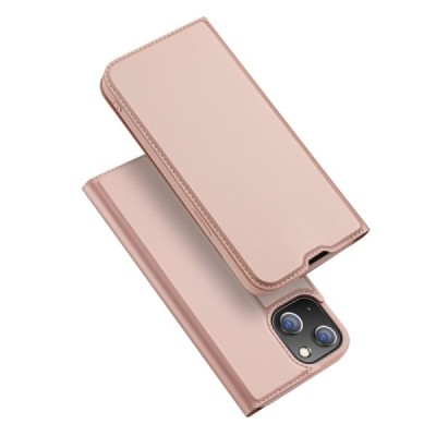 „Dux Ducis“ Skin serijos Apple iPhone 13 Mini rožinis odinis atverčiamas dėklas | Priedai.lt