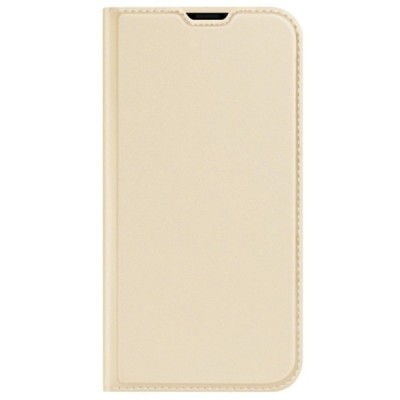 „Dux Ducis“ Skin serijos Apple iPhone 13 Mini auksinis odinis atverčiamas dėklas | Priedai.lt