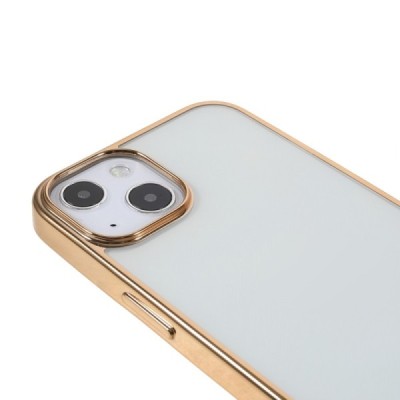 Apple iPhone 13 Mini „X-Level“ Glitter Case TPU silikoninis skaidrus permatomas plonas dėklas su auksiniu rėmeliu | Priedai.lt