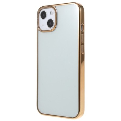 Apple iPhone 13 „X-Level“ Glitter Case TPU silikoninis skaidrus permatomas plonas dėklas su auksiniu rėmeliu | Priedai.lt