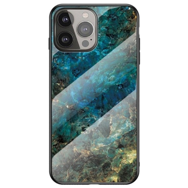 „Marble“ Kõva silikoon (TPU) kaaned - sinine (iPhone 13 Pro)
