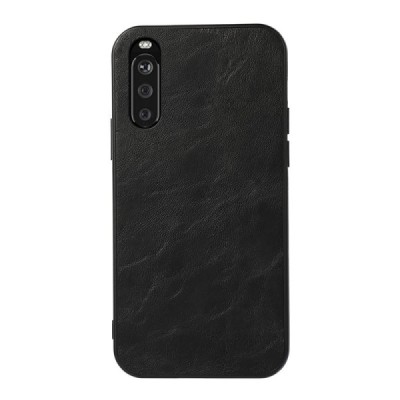 „Deluxe Leather“ Sony Xperia 10 III juodas odinis dėklas | Priedai.lt