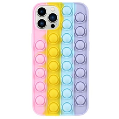 Apple iPhone 13 Pro Max „Popit“ Bubble minkšto silikono TPU rožinis dėklas - nugarėlė | Priedai.lt