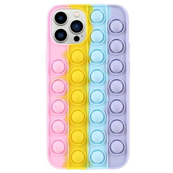 „Popit“ Bubble pehme silikoon (TPU) kaaned - roosa (iPhone 13 / 13 Pro)