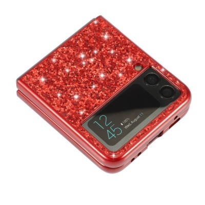 Samsung Galaxy Z Flip3 (F711) Shine Glittery plastikinis raudonas dėklas - nugarėlė | Priedai.lt