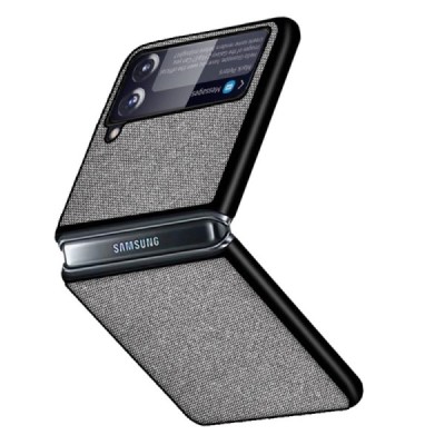 „Bi-Color“ Splicing Samsung Galaxy Z Flip3 (F711) pilkas odinis dėklas | Priedai.lt
