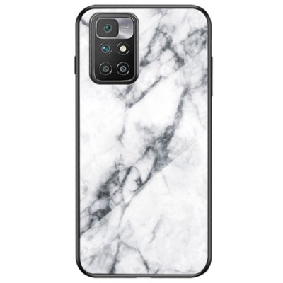 Xiaomi Redmi 10 „Marble“ kieto silikono TPU baltas dėklas - nugarėlė | Priedai.lt