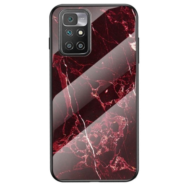 „Marble“ Kõva silikoon (TPU) kaaned - must / punane (Redmi 10)