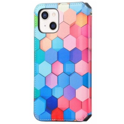 Apple iPhone 13 atverčiamas spalvotas „Caseneo“ Honeycomb odinis dėklas - knygutė | Priedai.lt