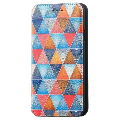 Apple iPhone 13 Mini atverčiamas spalvotas „Caseneo“ Mandala odinis dėklas - knygutė | Priedai.lt