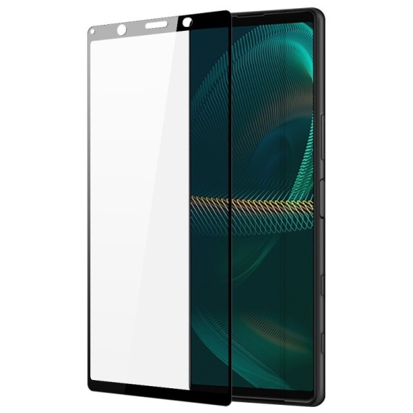 „Dux Ducis“ Tempered Glass täielik katvus kaitsev ekraaniklaas 2.5D - must (Xperia 5 III)