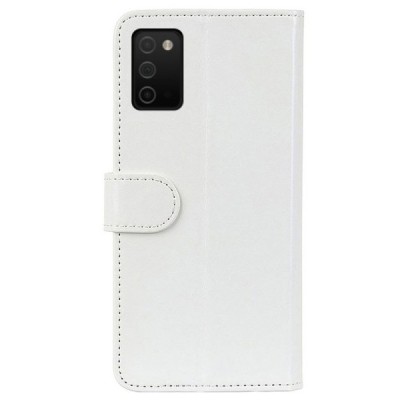 Samsung Galaxy A03s SM-A037G atverčiamas baltas odinis dėklas - piniginė | Priedai.lt