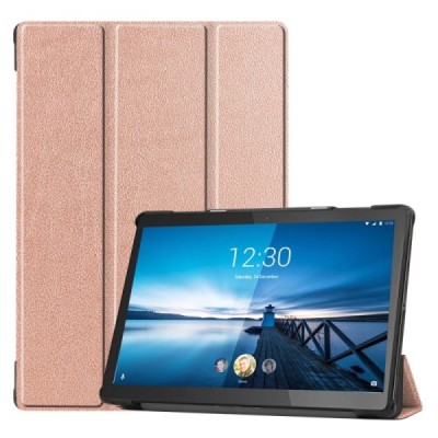 Lenovo Tab M10 FHD REL (X605FC) atverčiamas auksinis odinis dėklas (sulankstomas) | Priedai.lt