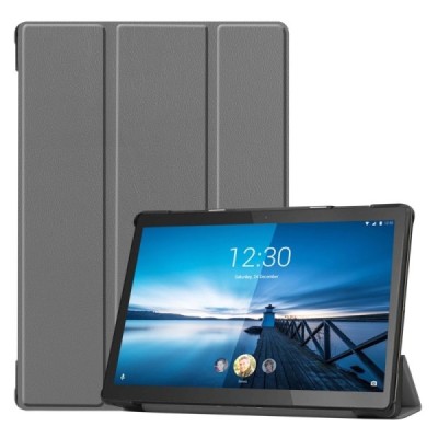 Lenovo Tab M10 FHD REL (X605FC) atverčiamas pilkas odinis dėklas (sulankstomas) | Priedai.lt