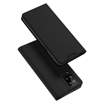 Samsung Galaxy A22 4G „Dux Ducis“ Skin serijos  juodas odinis atverčiamas dėklas - knygutė | Priedai.lt