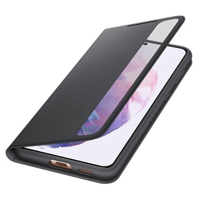 Samsung Galaxy S21+ (G996B) originalus Smart Clear View Cover (EF-ZG996CBEGEE) atverčiamas juodas dėklas - knygutė | Priedai.lt