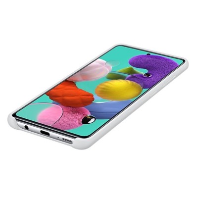 Samsung Galaxy A51 (A515) „Samsung“ Silicone Cover kieto silikono baltas dėklas | Priedai.lt