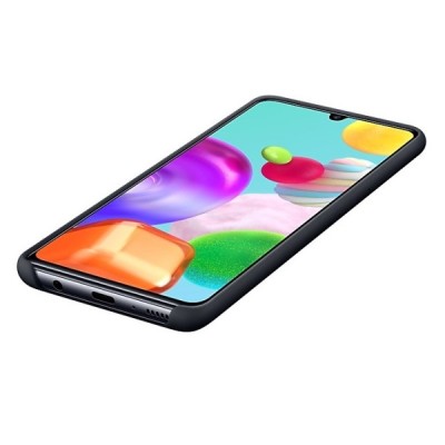 Samsung Galaxy A41 (A415F) „Samsung“ Silicone Cover kieto silikono juodas dėklas | Priedai.lt