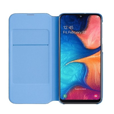 Samsung Galaxy A20e (A202F) originalus Wallet Cover atverčiamas juodas odinis dėklas - piniginė | Priedai.lt