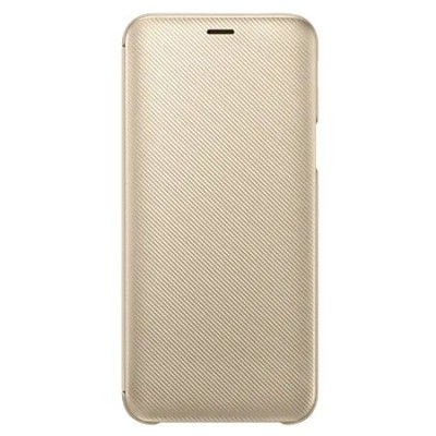 Samsung Galaxy J6 2018 (J600) originalus Wallet Cover atverčiamas auksinis odinis dėklas - piniginė | Priedai.lt