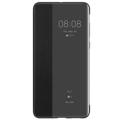 Oficialus Huawei P40 Smart View Flip Cover juodas atverčiamas dėklas - knygutė | Priedai.lt