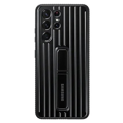 Samsung Galaxy S21 Ultra (G998B) „Samsung“ Protective Standing Cover kieto silikono juodas dėklas | Priedai.lt