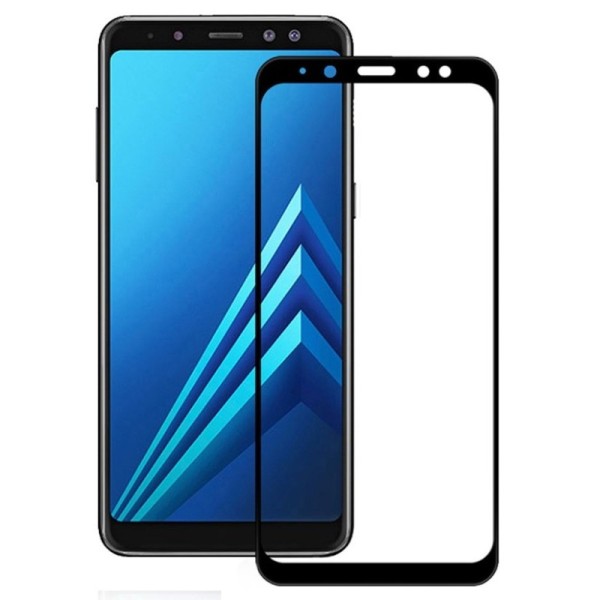 „Amorus“ Tempered Glass kaitsev ekraaniklaas 0.26 mm - must (Galaxy A8 2018)