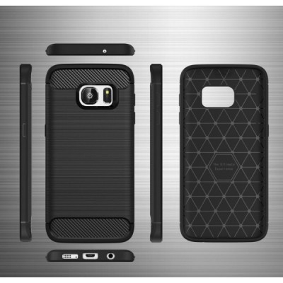 Samsung Galaxy S7 (G930) „Carbon“ kieto silikono TPU juodas dėklas - nugarėlė | Priedai.lt