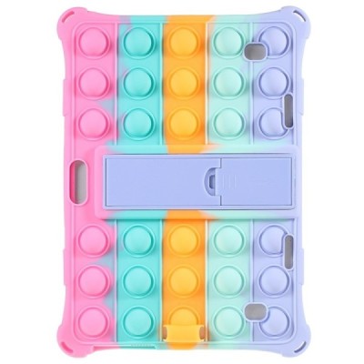 Apple iPad 9.7 (Air, Air 2 ,iPad 2 / 3 / 4) „Popit“ Bubble Kickstand minkšto silikono TPU rožinis dėklas - nugarėlė | Priedai.lt