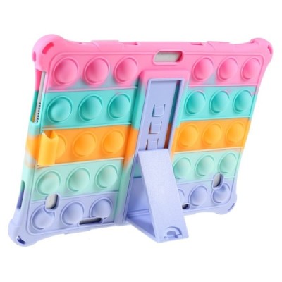 Apple iPad 9.7 (Air, Air 2 ,iPad 2 / 3 / 4) „Popit“ Bubble Kickstand minkšto silikono TPU rožinis dėklas - nugarėlė | Priedai.lt