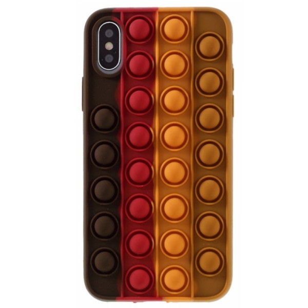 „Popit“ Bubble pehme silikoon (TPU) kaaned - pruun (iPhone X / Xs)