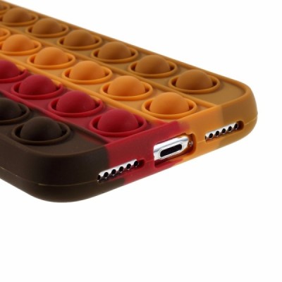 Apple iPhone X (iPhone Xs) „Popit“ Bubble minkšto silikono TPU rudas dėklas - nugarėlė | Priedai.lt