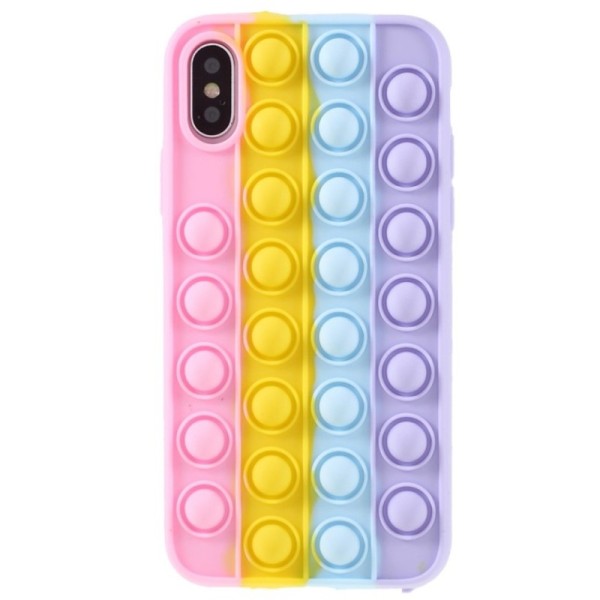 „Popit“ Bubble pehme silikoon (TPU) kaaned - roosa (iPhone X / Xs)