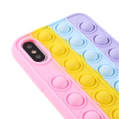 Apple iPhone X (iPhone Xs) „Popit“ Bubble minkšto silikono TPU rožinis dėklas - nugarėlė | Priedai.lt