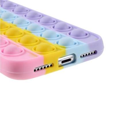Apple iPhone X (iPhone Xs) „Popit“ Bubble minkšto silikono TPU rožinis dėklas - nugarėlė | Priedai.lt