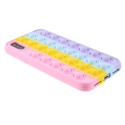 Apple iPhone X (iPhone Xs) „Popit“ Bubble minkšto silikono TPU rožinis dėklas - nugarėlė | Priedai.lt