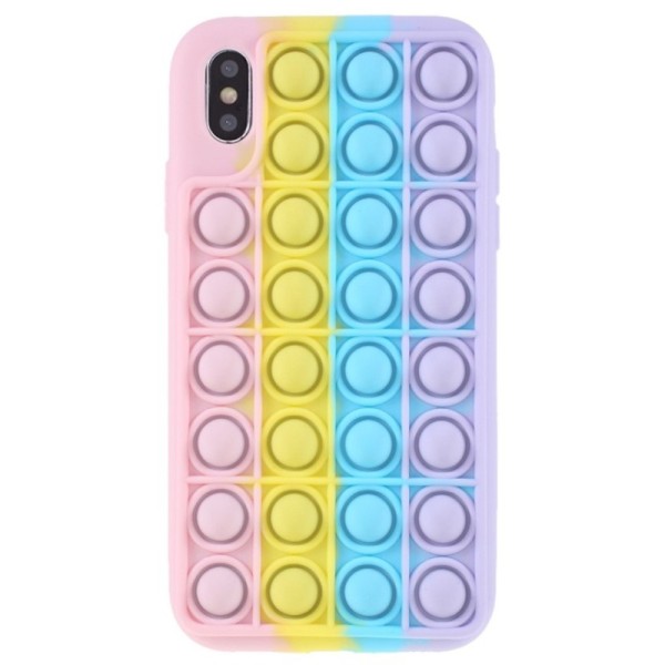 „Popit“ Big Bubble pehme silikoon (TPU) kaaned - roosa (iPhone X / Xs)