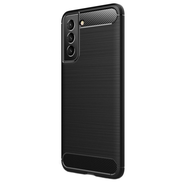 „Carbon“ Kõva silikoon (TPU) kaaned - must (Galaxy S21 FE 5G)