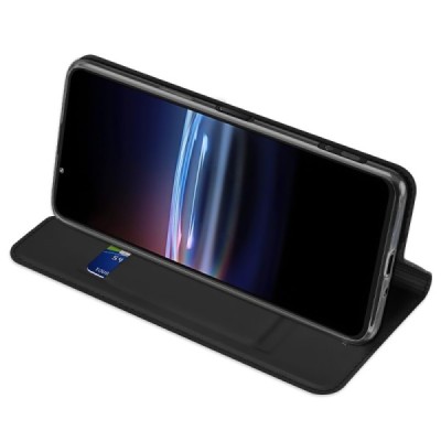 „Dux Ducis“ Skin serijos Sony Xperia Pro-I juodas odinis atverčiamas dėklas | Priedai.lt