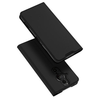 „Dux Ducis“ Skin serijos Sony Xperia Pro-I juodas odinis atverčiamas dėklas | Priedai.lt