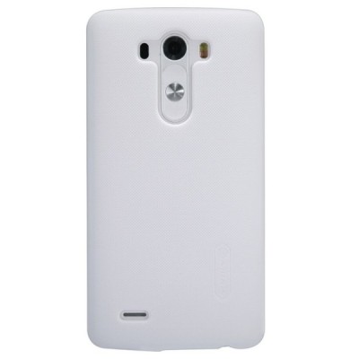 Nillkin Frosted Shield LG G3 baltas plastikinis dėklas + apsauginė ekrano plėvelė / Priedai.lt