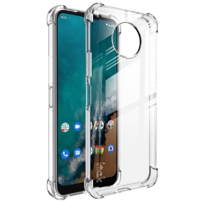 Nokia G50 Imak sustiprintos apsaugos kieto silikono TPU skaidrus dėklas - nugarėlė + apsauginė ekrano plėvelė | Priedai.lt
