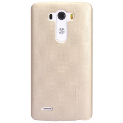 Nillkin Frosted Shield LG G3 šampaninis plastikinis dėklas + apsauginė ekrano plėvelė / Priedai.lt