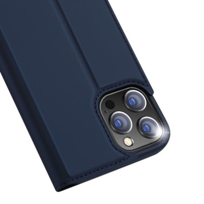 „Dux Ducis“ Skin serijos Apple iPhone 13 Pro Max mėlynas odinis atverčiamas dėklas | Priedai.lt