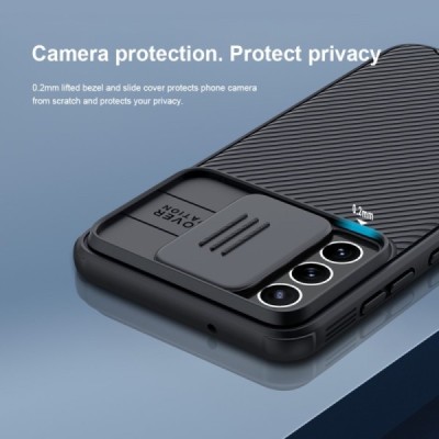 Samsung Galaxy S21 FE (Fan Edition) 5G „Nillkin“ CamShield juodas dėklas, nugarėlė su kameros apsauga | Priedai.lt