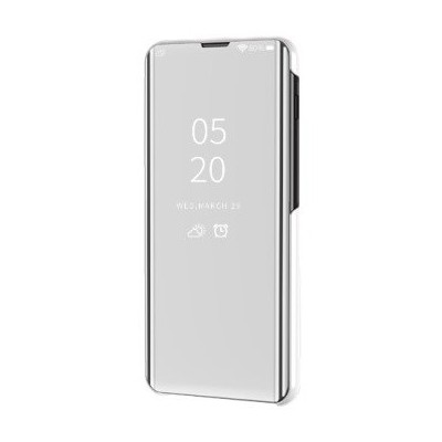 Samsung Galaxy S21 FE (Fan Edition) 5G plastikinis atverčiamas sidabrinis dėklas | Priedai.lt