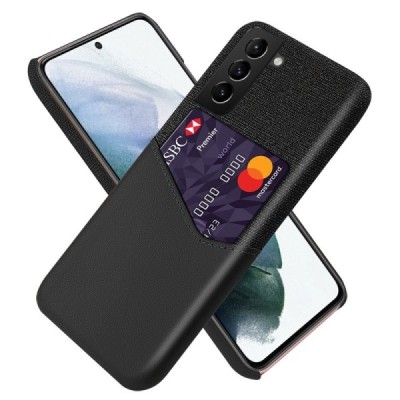 „KSQ“ Shell Samsung Galaxy S21 FE (Fan Edition) 5G juodas odinis dėklas - nugarėlė su kišenėle kortelėms | Priedai.lt