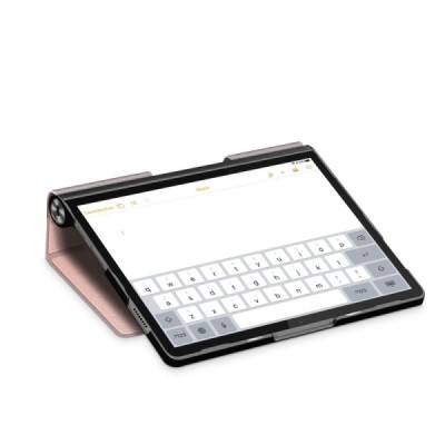 Lenovo Yoga Tab 11 atverčiamas auksinis odinis dėklas - knygutė | Priedai.lt